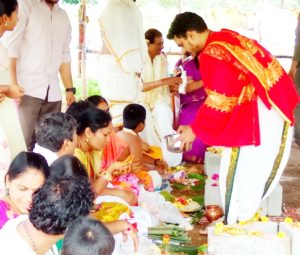 brahmin performing gopuja at godesimilk farm